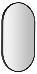 AROWANA lustro owalne w ramie 40x70cm, czarny mat