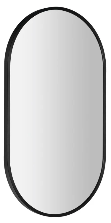 AROWANA lustro owalne w ramie 40x70cm, czarny mat