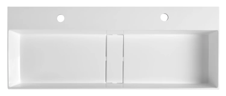 CUBIS umywalka kompozytowa, 100x40cm, dwa otwory na baterię, biały