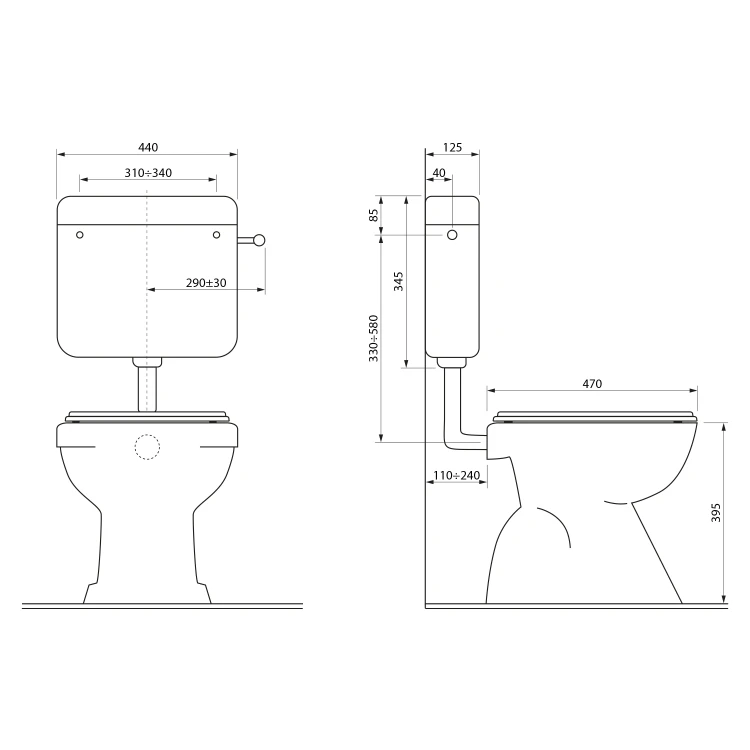 Kompakt WC, przycisk 4/8l, odpływ poziomy, biały