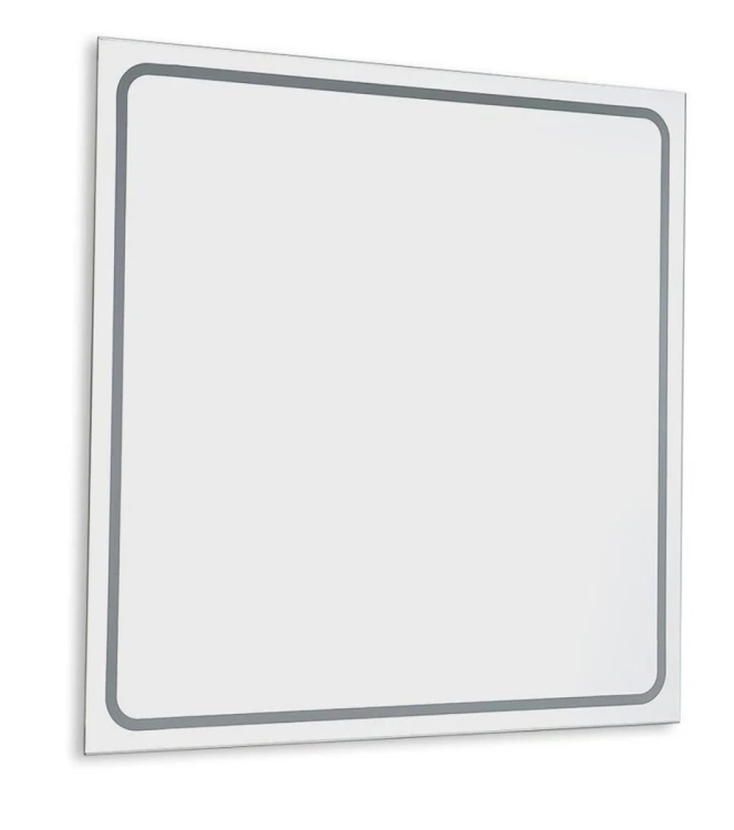 CIRASA Szafka łazienkowa 70cm z umywalką i lustrem LED, 2 szuflady, biały połysk