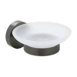 X-ROUND GUN METAL mydelniczka, szkło mleczne, gun metal