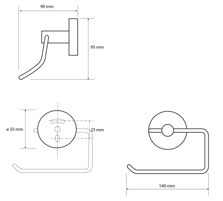 Przejdź do produktu X-ROUND GUN METAL wieszak na papier toaletowy, gun metal