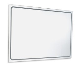 CIRASA STRIP Szafka łazienkowa 100cm z umywalką i lustrem LED, 2 szuflady, dąb Alabama