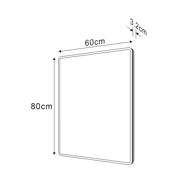 CIRASA Szafka łazienkowa 60cm z wąską umywalką i lustrem LED, 2 szuflady, dąb Alabama