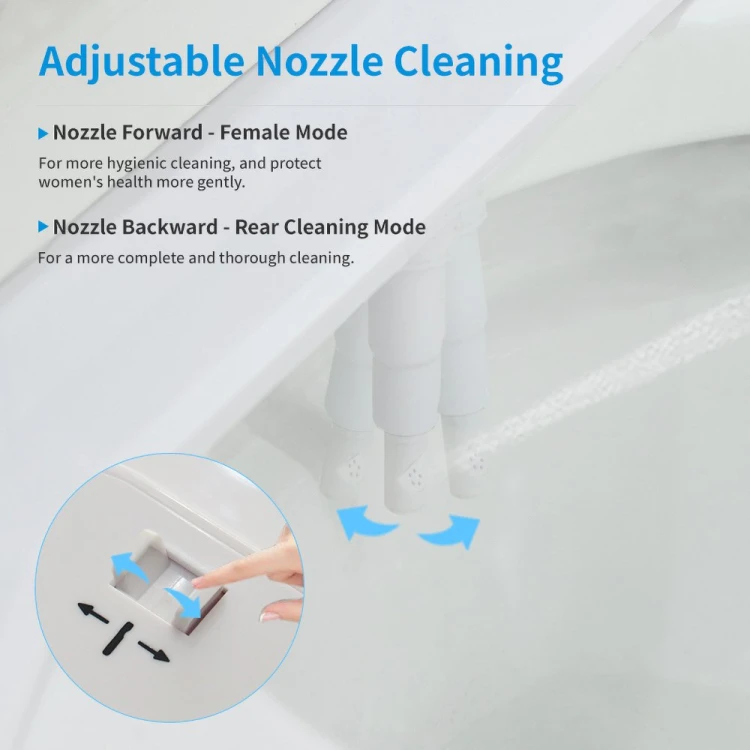 EASY CLEANING bidet pod deskę WC, zasilanie zimną i ciepłą wodą, polypropylen