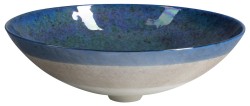 ZAFFIRO MURANO umywalka szklana nablatowa, średnica 41cm, ivory/niebeski