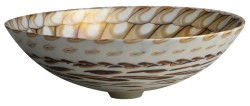CARAIBI MURANO umywalka szklana nablatowa, średnica 41cm,ivory/brązowy