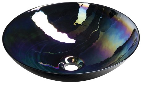Przejdź do produktu DECORA NERO MURANO umywalka szklana nablatowa, średnica 41cm, czarny