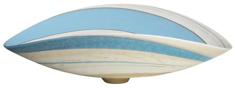 Przejdź do produktu NIKA MURANO umywalka szklana nablatowa, 51x45cm, owalne, ivory/turkusowy