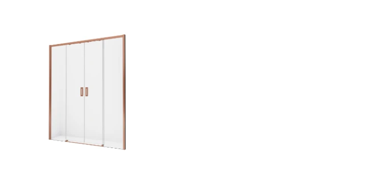 Przesuwane drzwi prysznicowe o rozmiarach od 130x200 cm do 200x200 cm.