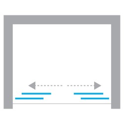 Przesuwane drzwi prysznicowe o rozmiarach od 130x200 cm do 200x200 cm.