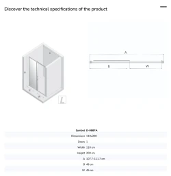 Prysznicowe drzwi przesuwne, dostępne w wersjach lewo- i prawostronnych, o wymiarach od 100x200 cm do 160x200 cm.