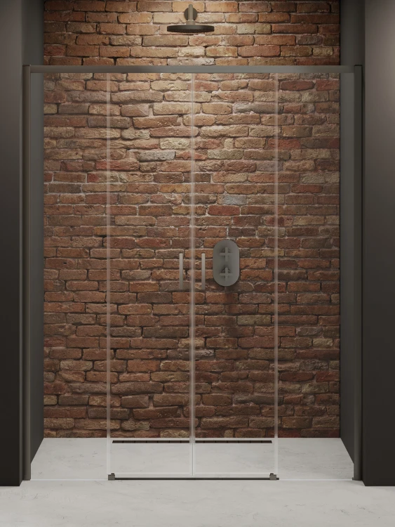 Przesuwane drzwi prysznicowe o wymiarach od 130x200cm do 200x200cm.