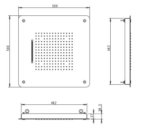 Przejdź do produktu Deszczownica natryskowa kwadratowa 50x50 cm stal nierdzewna Sphera Cosmo SD4957553CR