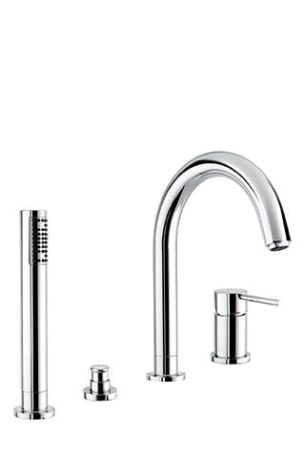 Przejdź do produktu Bateria wannowa 4-otworowa Emmevi Piper chrom 45120CR