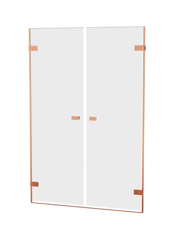 Przejdź do produktu Podwójne drzwi wahadłowe montowane do ściany, uchylane w obie strony (do środka i na zewnątrz); szerokość 110–190 cm, wysokość 200 cm.