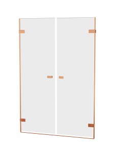 Podwójne drzwi wahadłowe montowane do ściany, uchylane w obie strony (do środka i na zewnątrz); szerokość 110–190 cm, wysokość 200 cm.