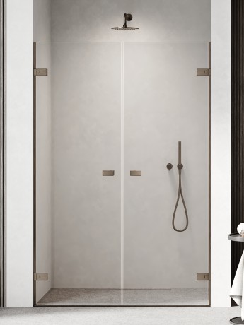 Przejdź do produktu Podwójne drzwi wahadłowe montowane do ściany, uchylane w obie strony (do środka i na zewnątrz); szerokość 110–190 cm, wysokość 200 cm.