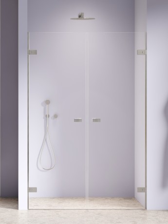 Przejdź do produktu Podwójne drzwi wahadłowe montowane do ściany, uchylane w obie strony (do środka i na zewnątrz); szerokość 110–190 cm, wysokość 200 cm.