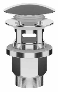 Korek umywalkowy 5/4“, klik-klak, duży grzybek, 30-50mm, ABS/stal nierdzewna