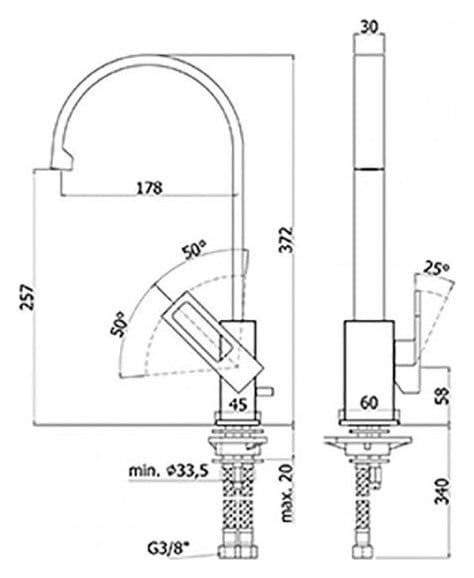 Bateria zlewozmywakowa Paffoni Effe EF880CR chrom