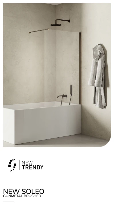 Uniwersalny parawan, montowany z dowolnej strony. Dostępne wymiary to od 50x140 cm do 100x140 cm.