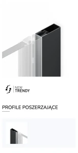 Profil pozwala zwiększyć całkowitą szerokość drzwi wnękowych o 1 cm w porównaniu do standardowego produktu.