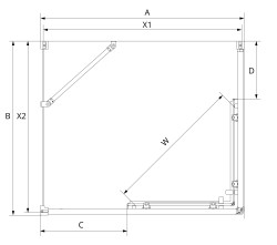 Dostępne są kabiny prysznicowe w kształcie kwadratu i prostokąta, które można montować po dowolnej stronie. Ich wymiary to od 80x80x200 cm do 90x100x2