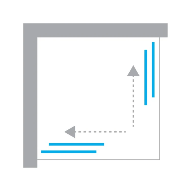 Kwadratowe i prostokątne kabiny prysznicowe z drzwiami przesuwnymi. Dostępne w rozmiarach od 70x70x200 cm do 120x90x200 cm.