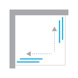 Przesuwne kabiny prysznicowe w kształcie kwadratu i prostokąta. Dostępne rozmiary: od 70x70x200 cm do 120x90x200 cm.