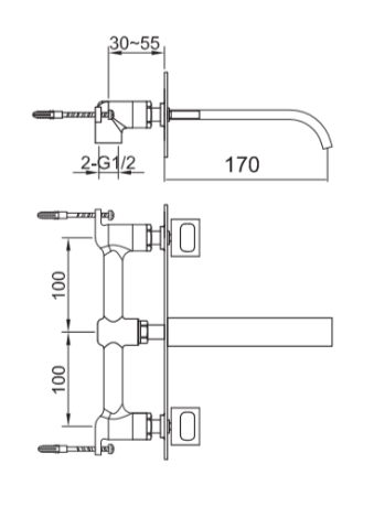 Przejdź do produktu Bateria umywalkowa podtynkowa z wylewką 17 cm Kohlman Nexen-S SQW195U chrom