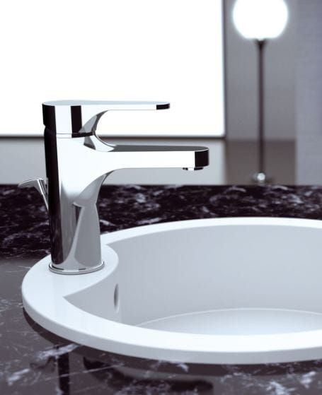 Bateria umywalkowa z długą wylewką chrom Daniel Omega OM607