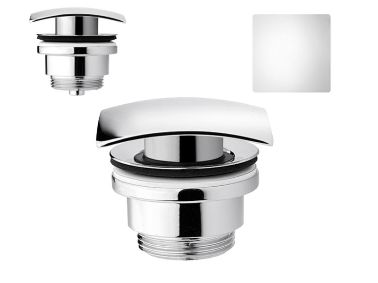 Korek automatyczny klik-klak kwadrat do umywalki uniwersalany DUE CHROM VSY5000