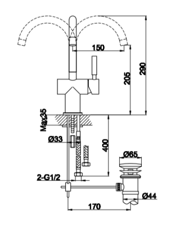 Przejdź do produktu Bateria umywalkowa Kohlman Roxin QB150R chrom