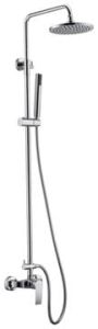 Zestaw prysznicowy z okrągłą deszczownicą 20 cm, baterią i słuchawką prysznicową kompletny Sapho Trevia TN139 chrom