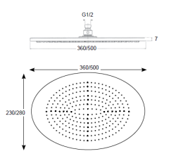 Deszczownica natryskowa owalna 36x23 cm Sphera Madrid SD3030003CR