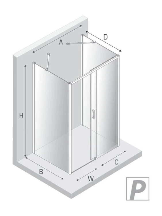 Kwadratowe i prostokątne kabiny prysznicowe z drzwiami przesuwnymi, dostępne w wersjach lewo- i prawostronnych. Wymiary od 100x70x200 cm do 160x100x20
