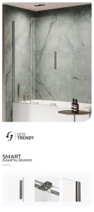 Uniwersalny parawan przesuwny, montowany z dowolnej strony. Rozmiary od 80x150cm do 160x150cm.