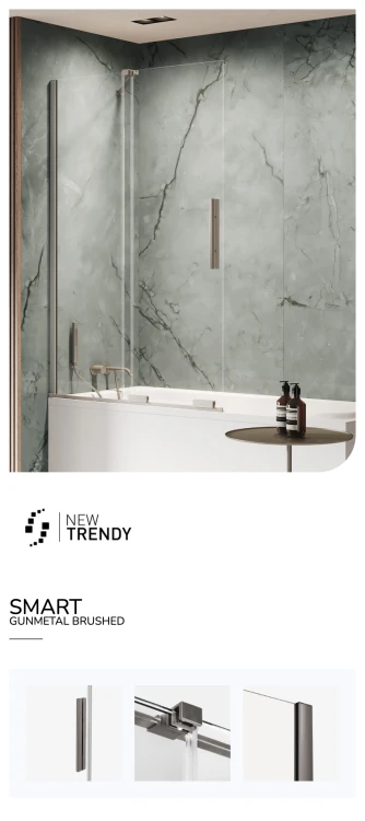Uniwersalny parawan przesuwny, montowany z dowolnej strony. Rozmiary od 80x150cm do 160x150cm.