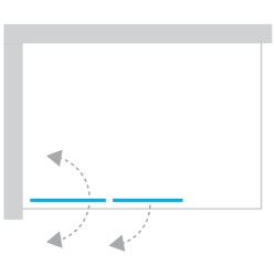 Parawan lewy lub prawy z uchwytem, składany i uchylny. Rozmiary od 100x140 cm do 120x140 cm.