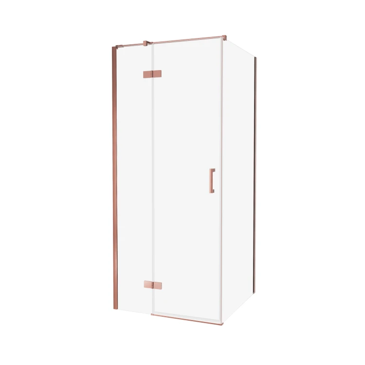 Kwadratowe i prostokątne kabiny, lewo- lub prawostronne, z drzwiami otwieranymi na zewnątrz, dostępne w rozmiarach od 80x70x200cm do 120x120x200cm.