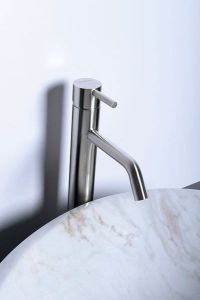 Bateria umywalkowa 34 cm dźwigniowa Sapho Minimal MI202 stal nierdzewna
