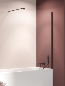 Uniwersalny parawan, możliwy do zamontowania po obu stronach. Rozmiary od 50x150 cm do 100x150 cm.