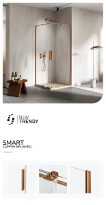 Kwadratowe i prostokątne kabiny prysznicowe z drzwiami przesuwnymi. Montowane na dowolną stronę, uniwersalne. Dostępne rozmiary: od 80x80x200 cm do 12