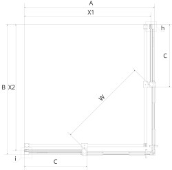Prysznice z kabinami kwadratowymi i prostokątnymi. Drzwi przesuwne. Montaż uniwersalny, możliwość instalacji z dowolnej strony. Wymiary od 80x80x200 c