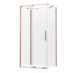 Kwadratowe i prostokątne kabiny prysznicowe z podwójnymi, przesuwnymi drzwiami. Możliwość montażu po dowolnej stronie. Rozmiary od 100x80x200 cm do 14