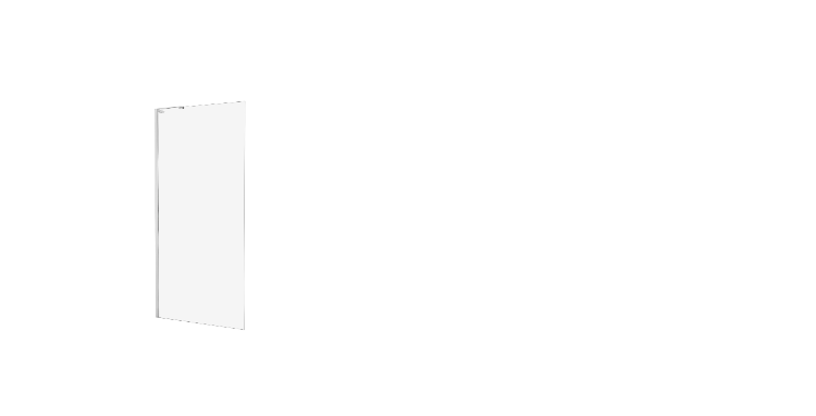 Uniwersalna kabina, możliwość montażu po obu stronach, rozmiary od 70x200 cm do 140x200 cm.