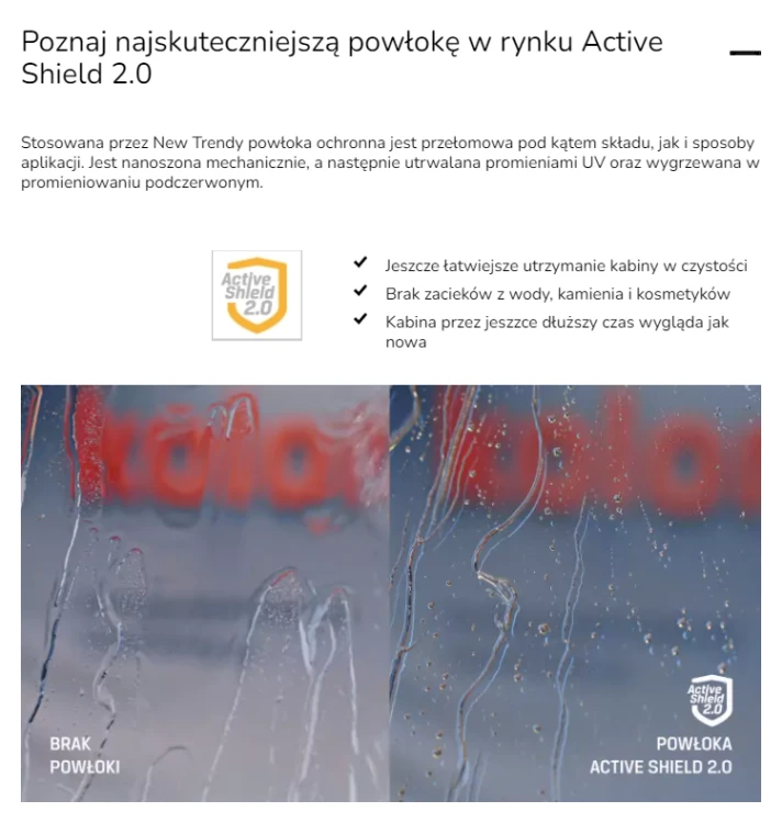 Uniwersalna kabina, możliwość montażu po obu stronach, rozmiary od 70x200 cm do 140x200 cm.