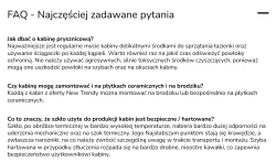 Uniwersalna kabina, możliwość montażu po obu stronach, rozmiary od 70x200 cm do 140x200 cm.